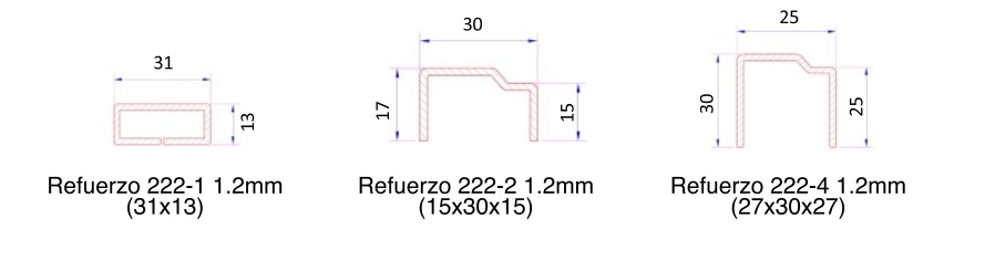 63 corredera perfiles